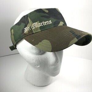 Vintage Dr. Martens Camouflage Visor Hat MEDIUM sm/md olive green army camo cap